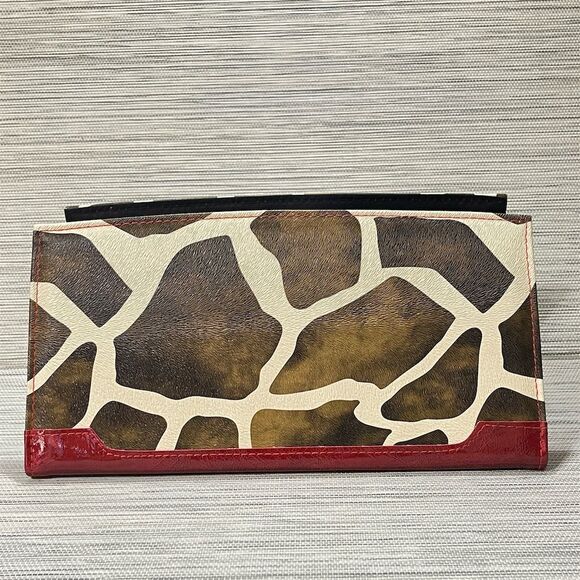 Miche Classic Bag Shell Giraffe Print Red Faux Patent Leather Animal Print - Picture 2 of 6